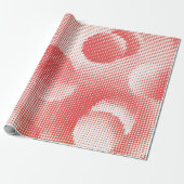 Vintage Rotes Pop-Art-Rasterpunktmuster Geschenkpapier (Ungerollt)