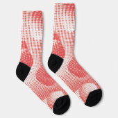 Vintage Rotes Pop-Art-Rasterpunktmuster Socken (Rechts)