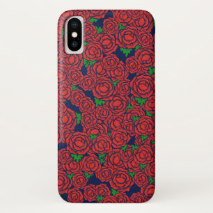 Vintage rotes Rosenmuster Valentins Art Blumen Case-Mate iPhone Hülle