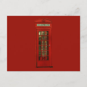 Vintage rotes Telefonhäuschen Postkarte