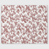 Vintage rotes Weihnachten Geschenkpapier (Flach)