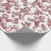Vintage rotes Weihnachten Geschenkpapier (Ecke)