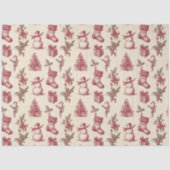 Vintage rotes Weihnachten Seidenpapier (Vorderseite)