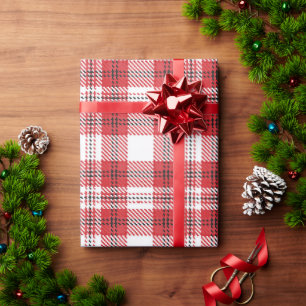 Vintage rotes, weißes und schwarzes rustikales Tar Geschenkpapier