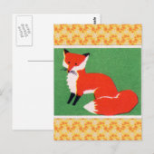 Vintage Rotfuchs-Druck Postkarte (Vorne/Hinten)