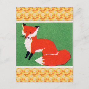 Vintage Rotfuchs-Druck Postkarte