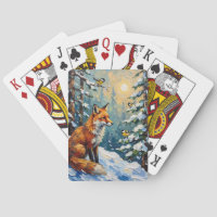 Vintage-Rotfuchs- und Meisen-Weihnachtsbild