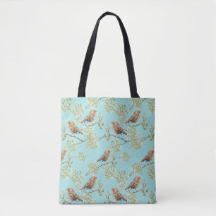 Vintage-Rotkehlchen-Kunstmuster Tasche