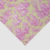 Vintage rötlich-blütengrüne Jouilette Seidenpapier (Ausschnitt)