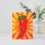 Vintage-Rotpepper-Superstar Postkarte (Stehend Vorderseite)