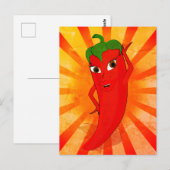 Vintage-Rotpepper-Superstar Postkarte (Vorne/Hinten)