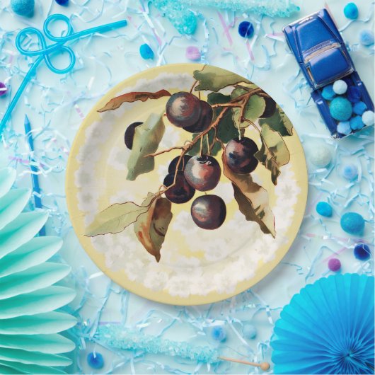 Vintage Rottraubenpapier-Teller Pappteller (Party)