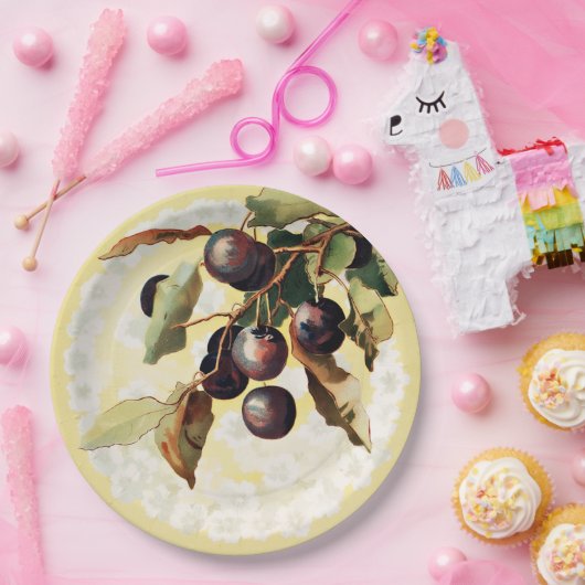 Vintage Rottraubenpapier-Teller Pappteller (Party)