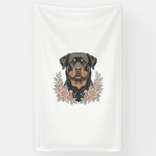 Vintage-Rottweiler-Blumen-Porträt-Shirt-Design_1 Banner