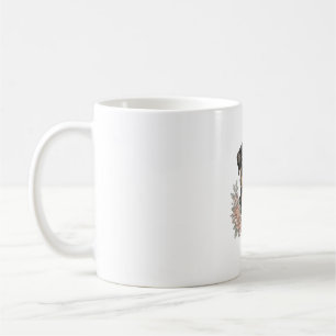 Vintage-Rottweiler-Blumenportrait-Shirt-Design_1 Kaffeetasse