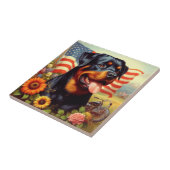 Vintage Rottweiler-Malerei Fliese (Seite)