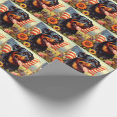 Vintage Rottweiler-Malerei Geschenkpapier (Ecke)