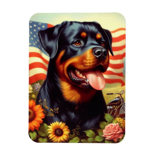 Vintage Rottweiler-Malerei Magnet (Vertikal)