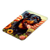 Vintage Rottweiler-Malerei Magnet (Linke Seite)