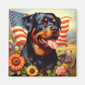 Vintage Rottweiler-Malerei Magnet (Vorne)