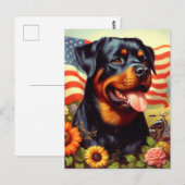 Vintage Rottweiler-Malerei Postkarte (Vorne/Hinten)