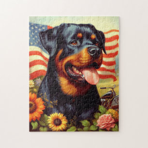 Vintage Rottweiler-Malerei Puzzle