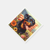 Vintage Rottweiler-Malerei Serviette (Ecke)