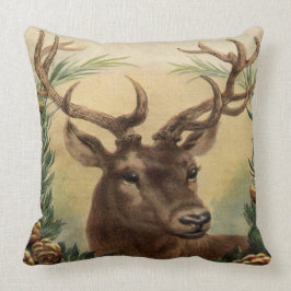 Vintage Rotwild-Dollar-Hirsch-Natur-rustikales Kissen