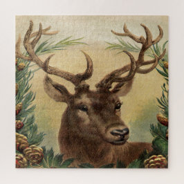 Vintage Rotwild-Dollar-Hirsch-Natur-rustikales Puzzle