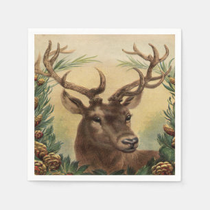 Vintage Rotwild-Dollar-Hirsch-Natur-rustikales Serviette