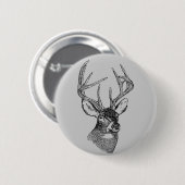 Vintage Rotwildkunstgraphik Button (Vorne & Hinten)