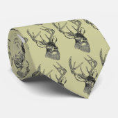 Vintage Rotwildkunstgraphik Krawatte (Gerollt)