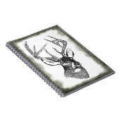 Vintage Rotwildkunstgraphik Notizblock (Rechte Seite)