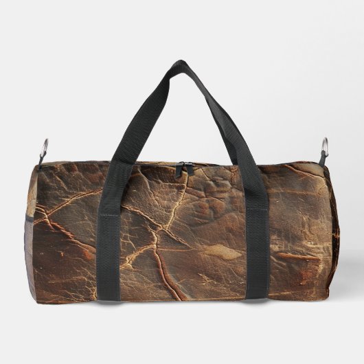 Vintage Rough Leather Textur Duffle Bag (Rückseite)