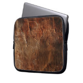 Vintage Rough Leather Textur Laptopschutzhülle (Vorderseite Links)