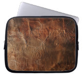 Vintage Rough Leather Textur Laptopschutzhülle (Vorderseite)