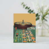 Vintage Roulette Table Casino Game, Gambling Chips Postkarte (Stehend Vorderseite)