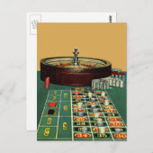 Vintage Roulette Table Casino Game, Gambling Chips Postkarte (Vorne/Hinten)