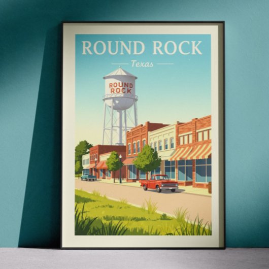 Vintage Round Rock Texas Poster