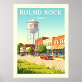 Vintage Round Rock Texas Poster (Vorne)