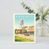 Vintage Round Rock Texas Postkarte (Stehend Vorderseite)