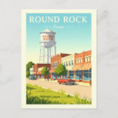 Vintage Round Rock Texas Postkarte (Vorderseite)