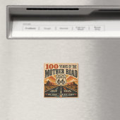Vintage Route 66 100. Jahrestag Magnet (In Situ (Geschirrspüler))