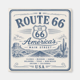 Vintage Route 66 American Road Trip Art Dekor Magnet