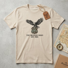 Vintage Route 66 Amerikanischer Weißkopfseeadler T-Shirt