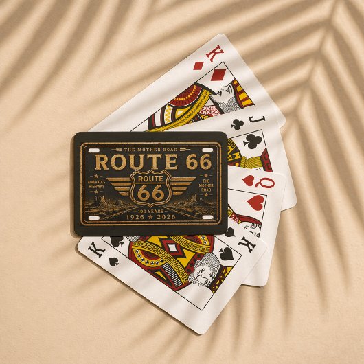 Vintage Route 66 Black Gold Design Spielkarten