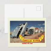 Vintage Route 66 Cadillac Ranch Reise Postkarte (Vorne/Hinten)