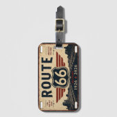 Vintage Route 66 Centennial Retro Design Gepäckanhänger (Vorderseite Vertikal)