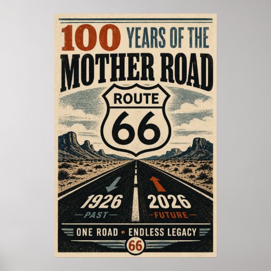 Vintage Route 66 Centennial Wüsten-Canyon Poster (Vorne)