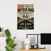 Vintage Route 66 Centennial Wüsten-Canyon Poster (Heimbüro)